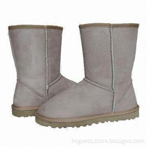 Rose Berry Snow Boots with Double-faced Sheepskin